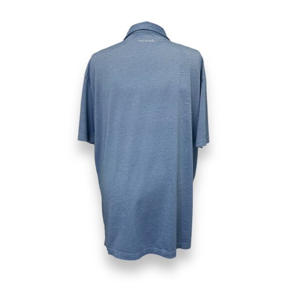 Travis Mathew Mens Active Golf Blue Stripe Short Sleeve Polo Shirt XXL - Picture 3 of 9